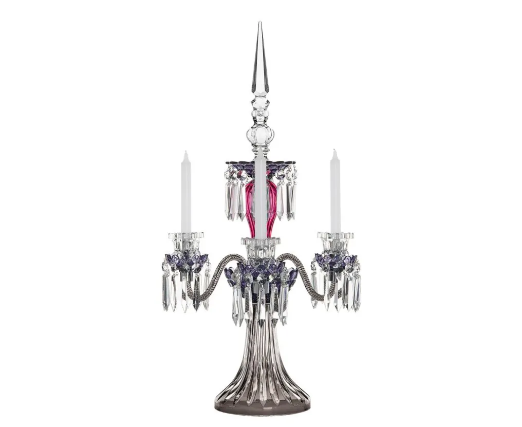 ARLEQUIN CANDÉLABRE 3B AMÉTHYSTE VIOLET FLANELLE