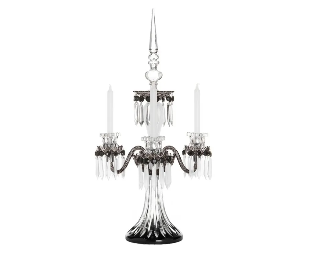 ARLEQUIN CANDÉLABRE 3B NOIR SATINÉ FLANELLE
