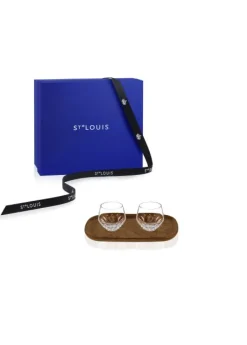 Coffret 2 gobelets à café court et plateau : Dégustez votre café avec les verres en cristal