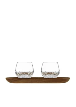 Coffret 2 gobelets à café court et plateau : Dégustez votre café avec les verres en cristal