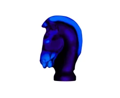 JEU PIECE CAVALIER BLEU FONCÉ SATINÉ