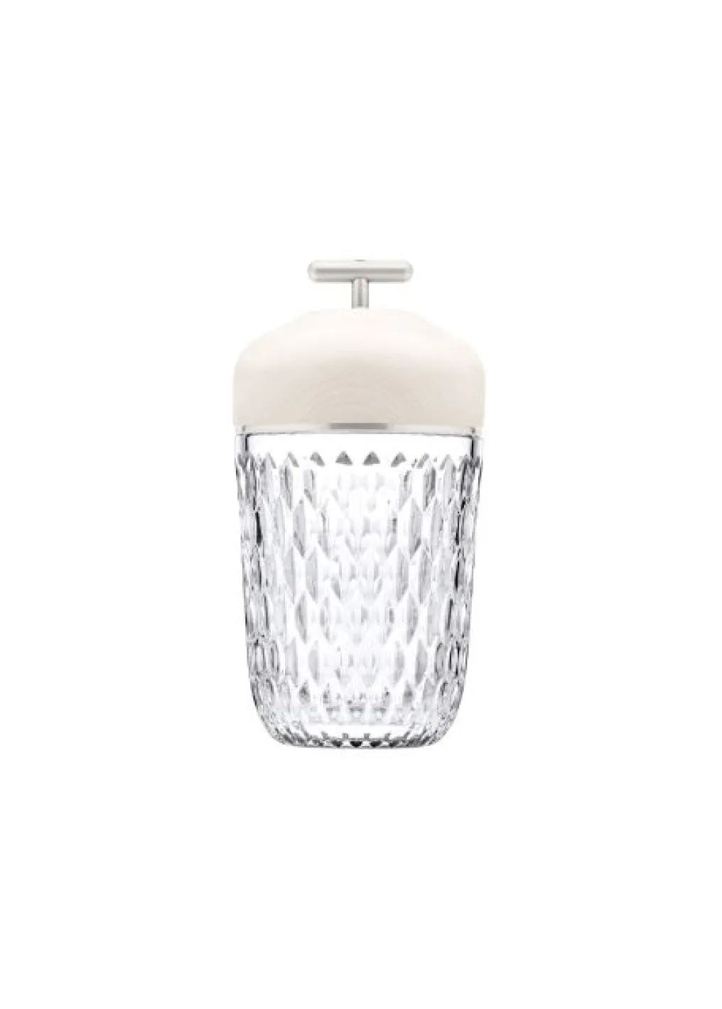 La lampe en cristal et bois blanc par Saint-Louis