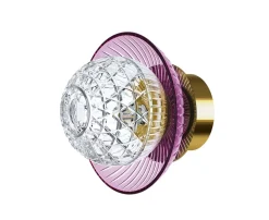 ROYAL APPLIQUE IP44 1L BOBÈCHE AMÉTHYSTE FINITION DORÉE