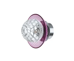 ROYAL APPLIQUE IP44 1L BOBÈCHE AMETHYSTE FINITION INOX POLI